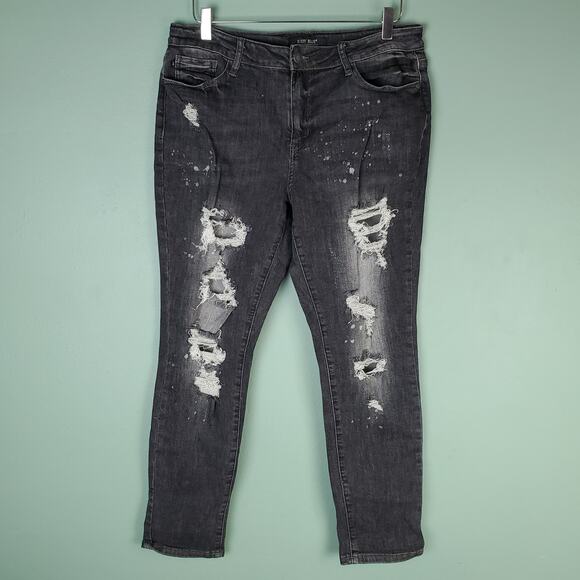 Judy Blue Destroyed Bleach Splatter Distressed Boyfriend Jeans Size 31 - Picture 1 of 7